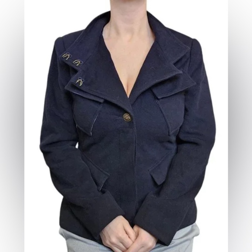 L.A.M.B. Angora/Cashmere Military Style Jacket Blazer | Size 10